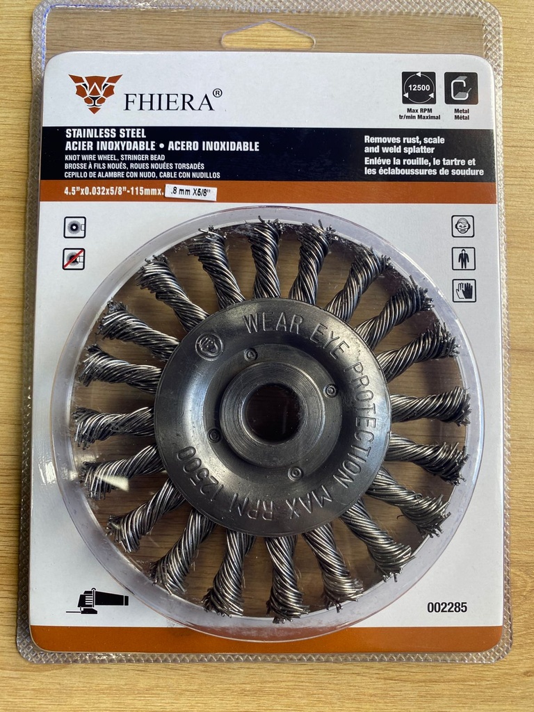 CEPILLO CIRCULAR TRENZADO INOX 4-1/2X5/8 FHIERA